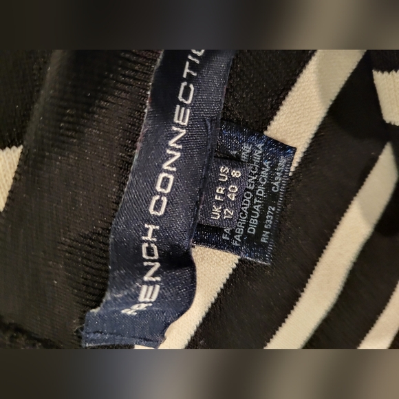 French Connection Dress Womens Size 8  Striped Knit Dani Bodycon Stretch Zipper - Picture 3 of 6